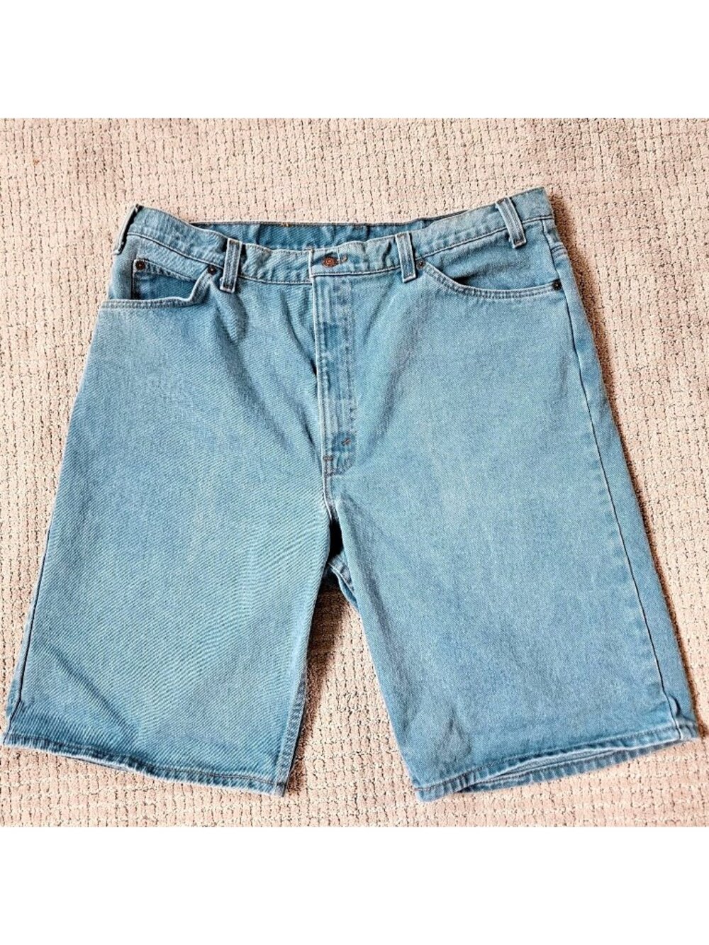 Vintage Levis 550 Shorts Mens 40 Orange Tab Cotton Faded Teal USA Made 90s READ